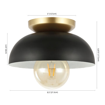Paulina Classic Industrial Iron LED Flush Mount - JONATHAN Y